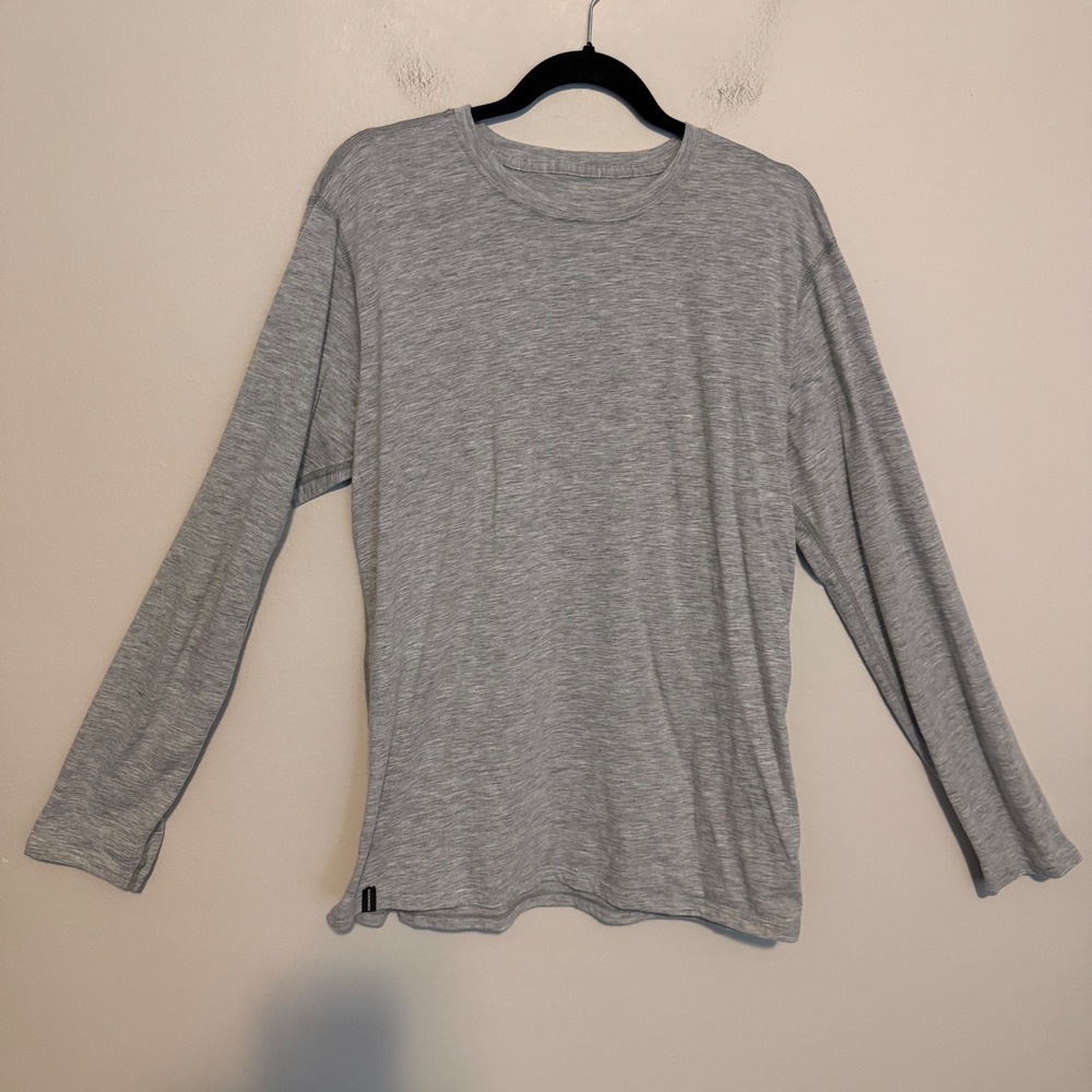 Duckworth Vapor Wool Long Sleeve Shirt L Gray Merino USA Base Layer lightweight